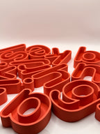 Alfabeto sensorial completo — letras minúsculas