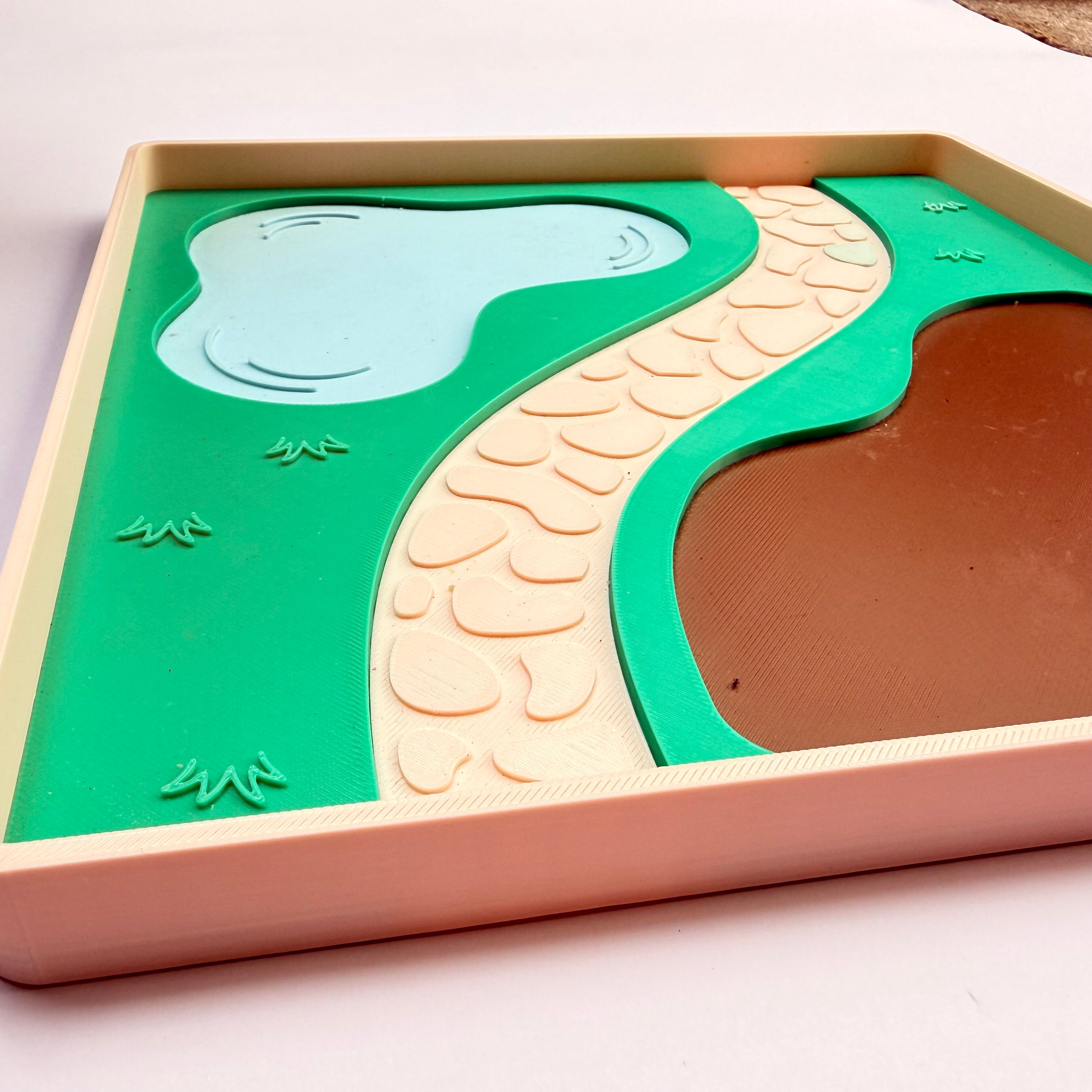Spring puddle sensory bin