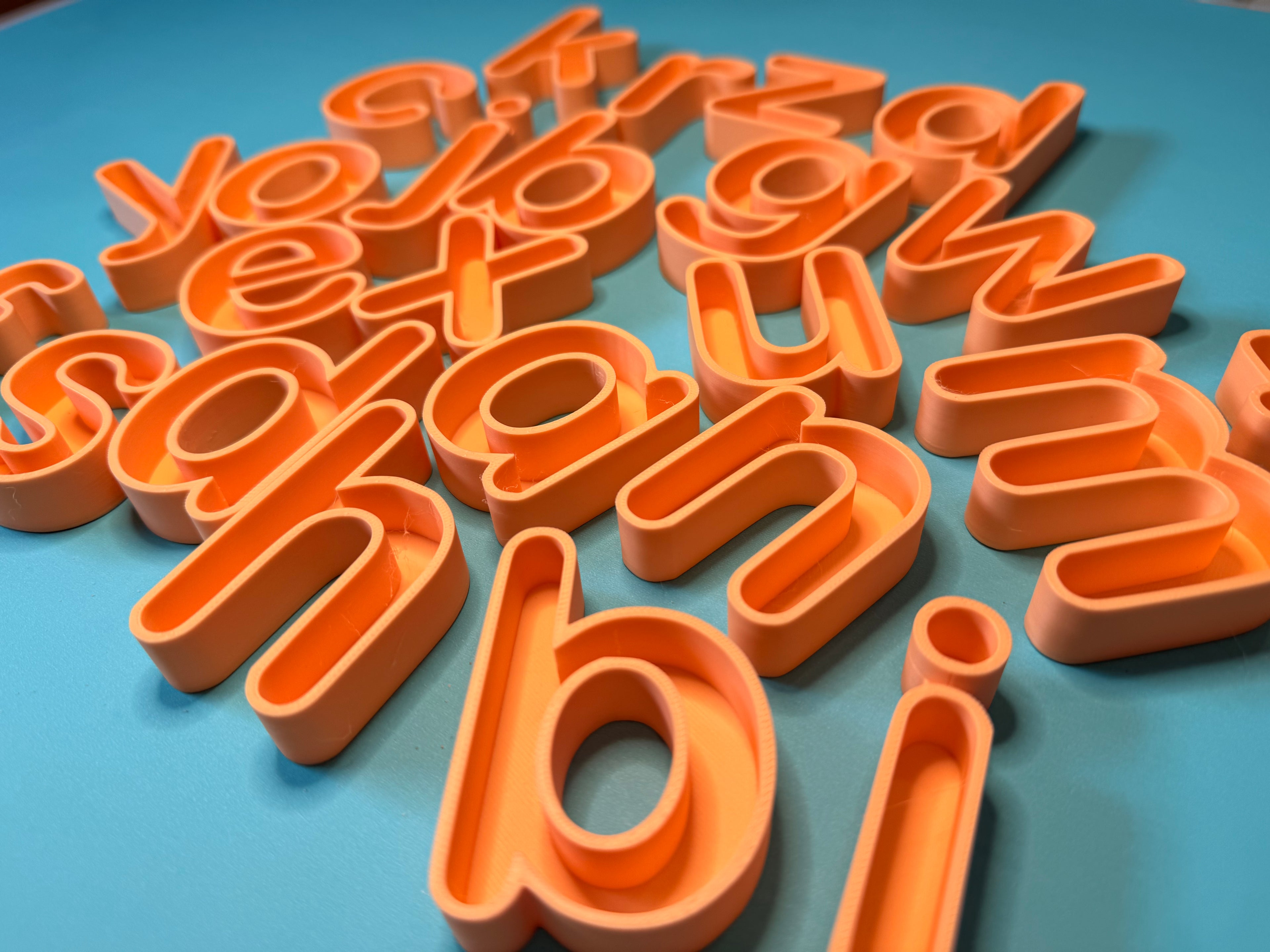 Complete sensory alphabet — lowercase letters